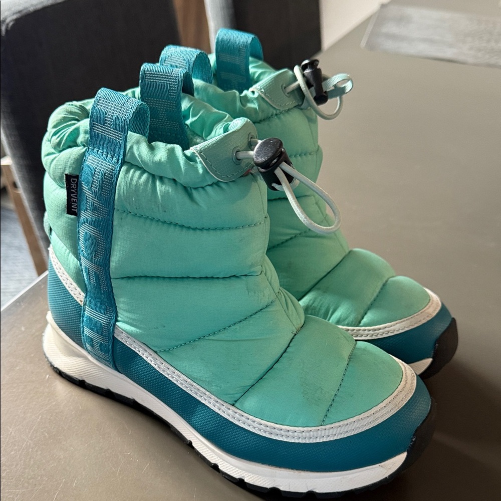 The North Face Kids Aqua and Teal Snow Boots